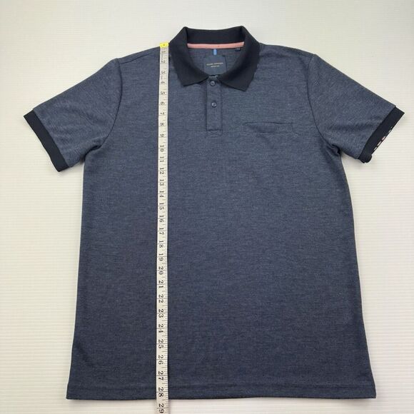 Guide London Polo Shirt Size Large Blue Hidden Skull Print Smart Polo Golf - Picture 5 of 11